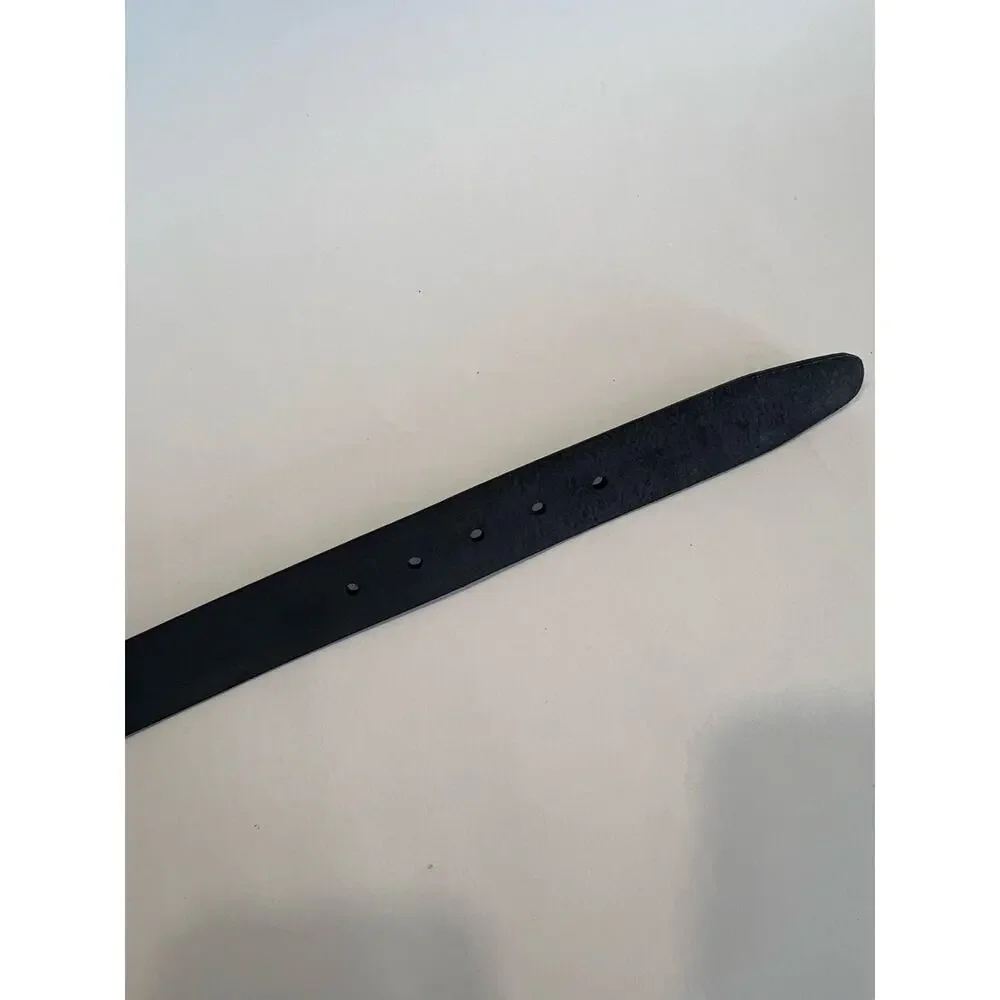 Docker's Genuine Leather Black Belt Silver Buckle Size 38 SG